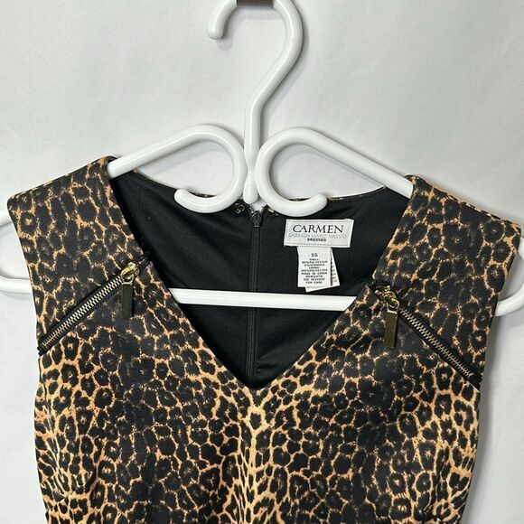 Women’s Carmen Marc Valvo leopard 🐆 dress XS - Picture 2 of 3